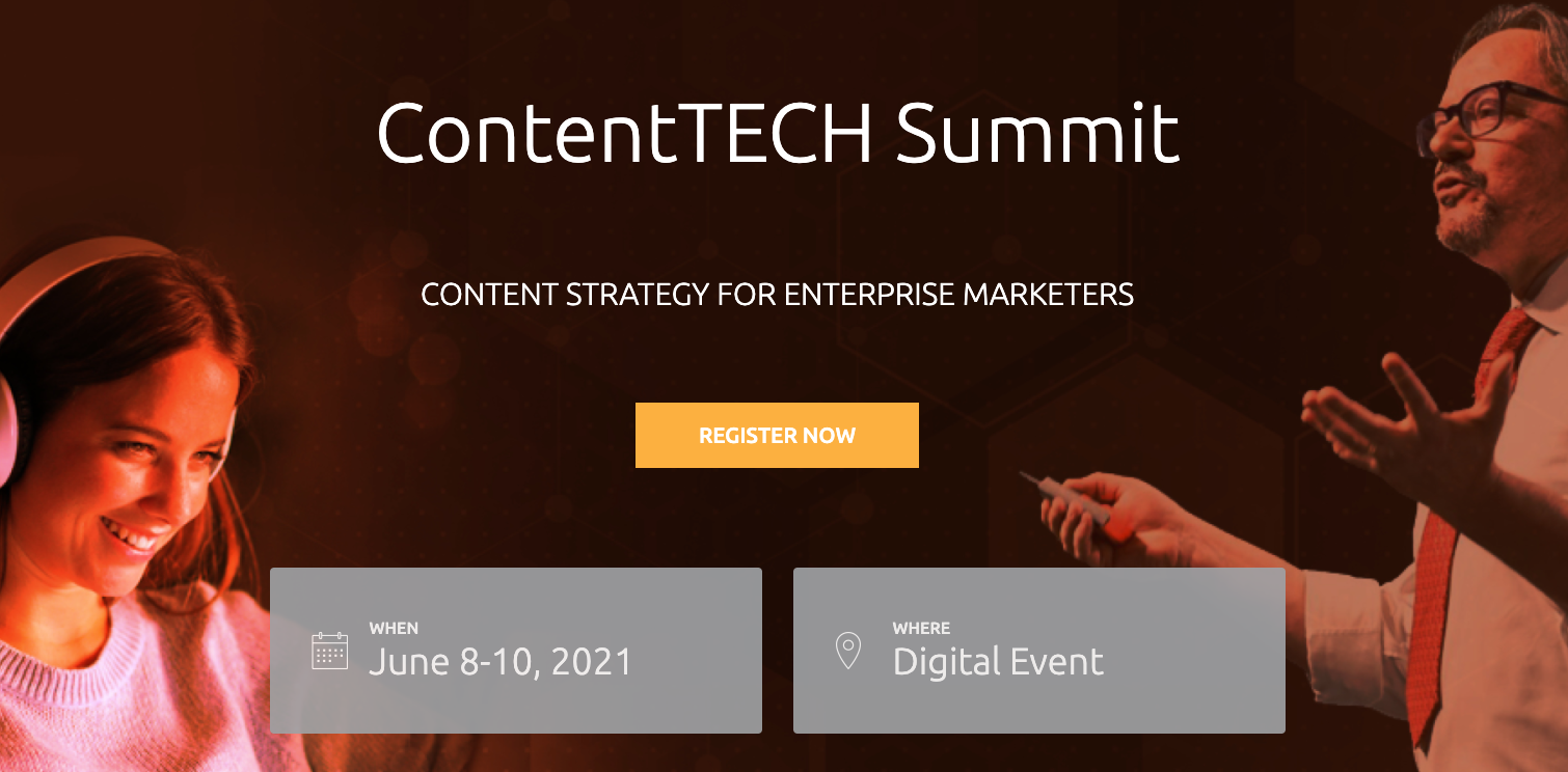 Page d'accueil du ContentTech Summit